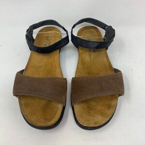 Naot Women's Sandal Sabrina Adjustable Brown and Black Leather 39 EU US 9M